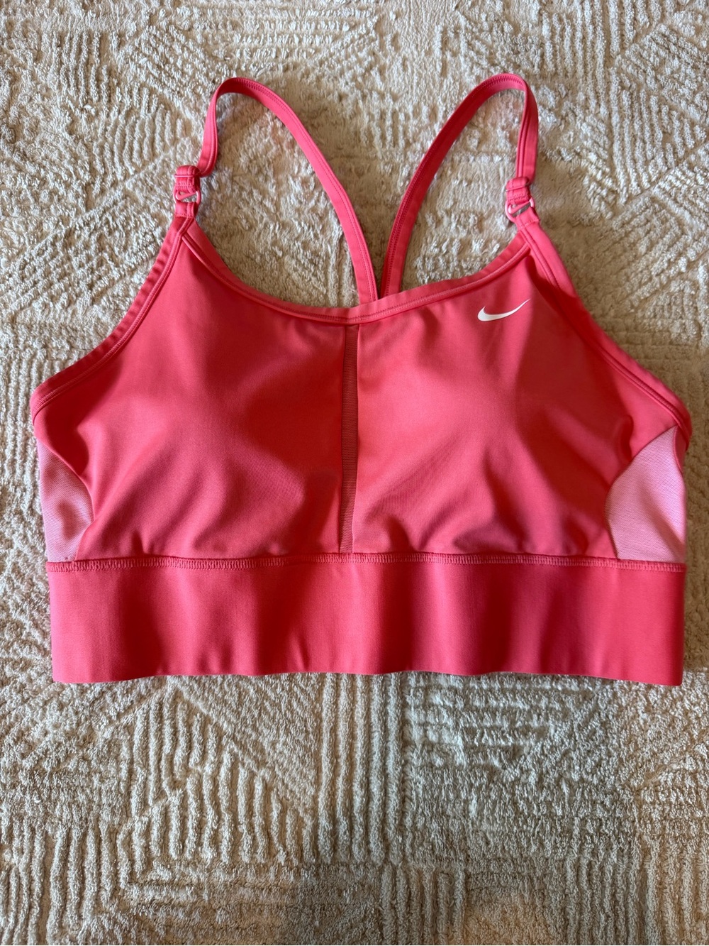 Nike Dri-FIT Coral Pink Medium Support Sports Bra Adjustable Straps XL
